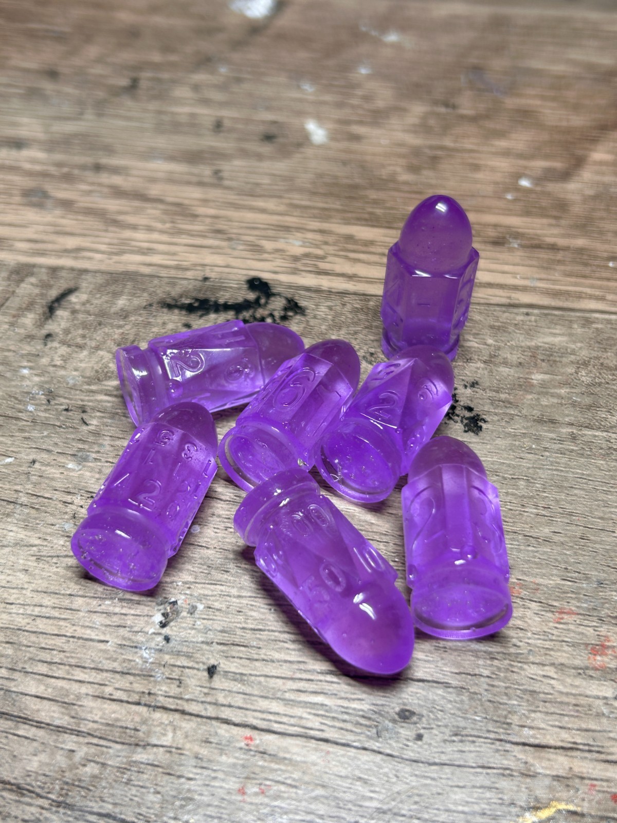 RAW* Bullet Dice: Purple, Glow In The Dark _ Resin Set  *See Description*