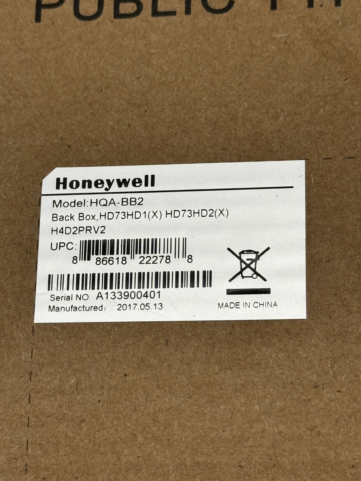 Honeywell Junction Box HQA-BB2 New Open Box Electrical White