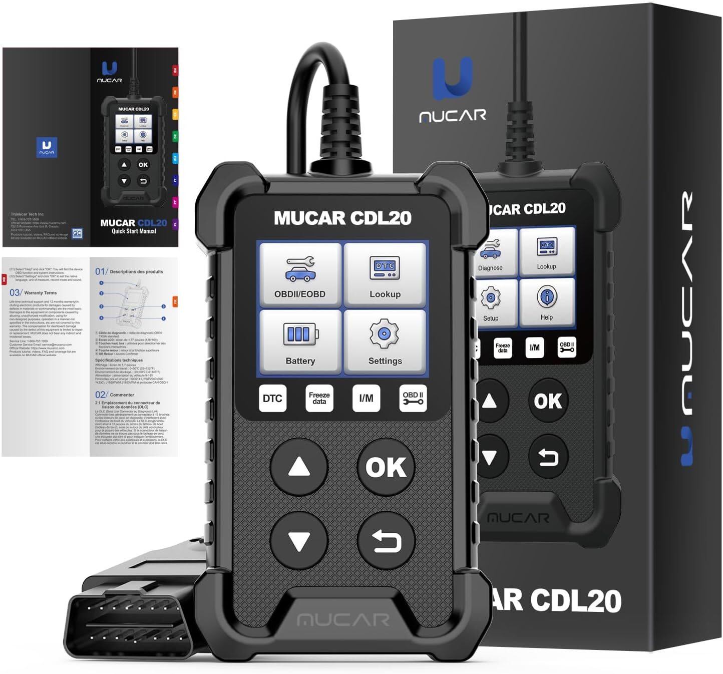 Mucar CDL20 OBD2 Reader Car Diagnostic Scanner OBD Fault Code Reader Tool