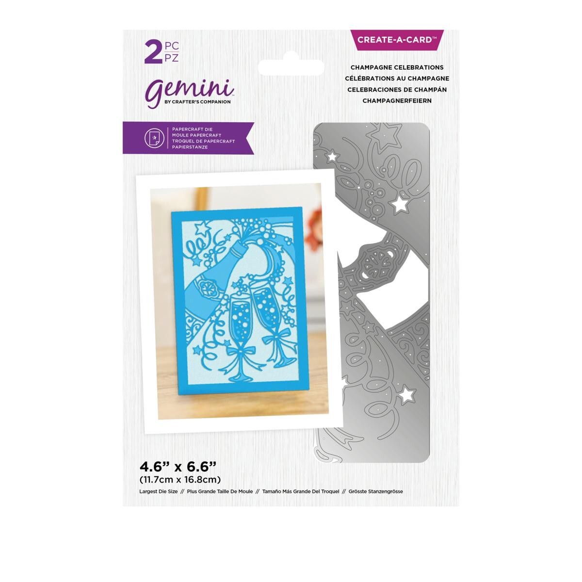 Crafter's Companion Champagne Celebrations Create-A-Card Die Kit New