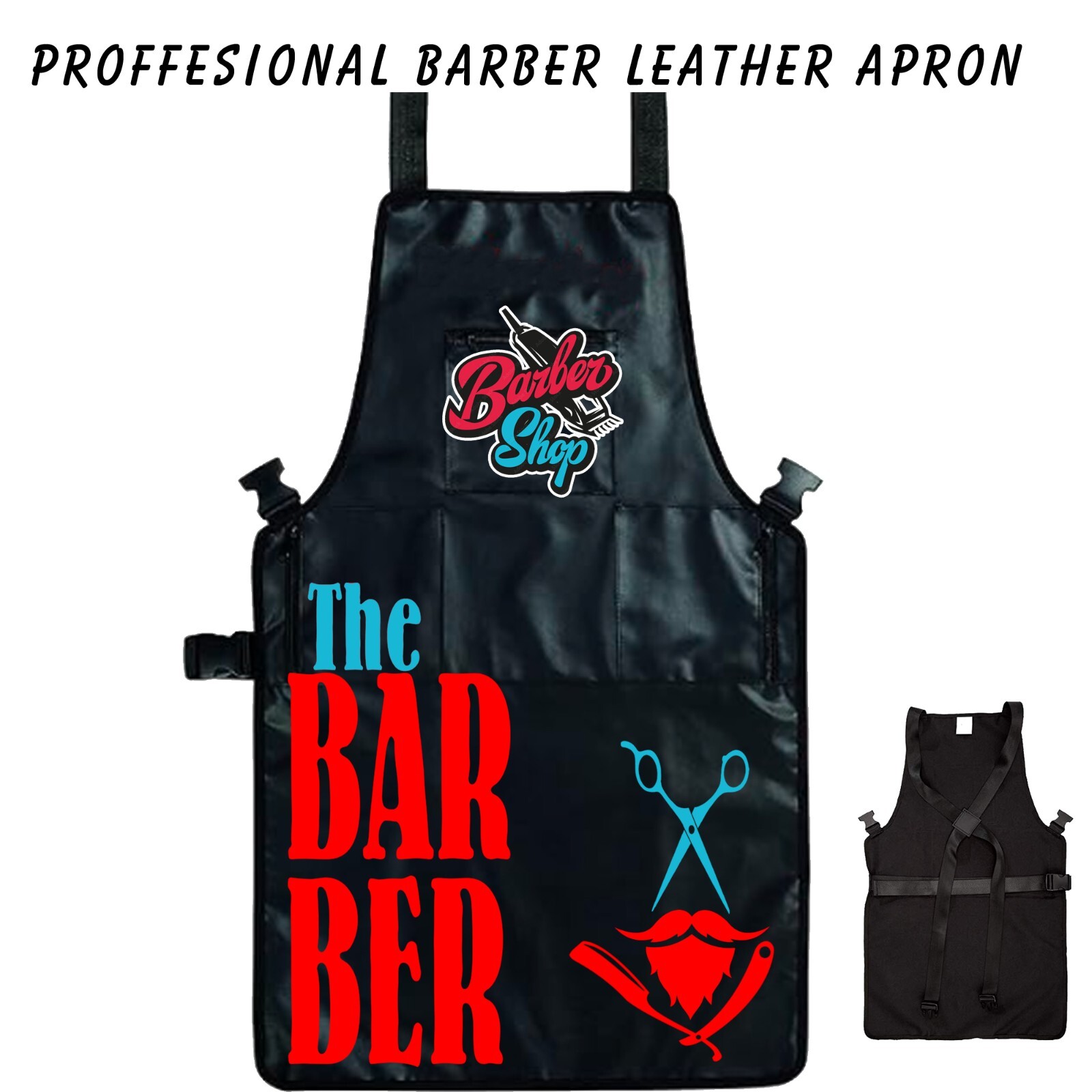 Barber Apron,Salon Apron,Haircut apron,Black apron,Professional Barber Apron