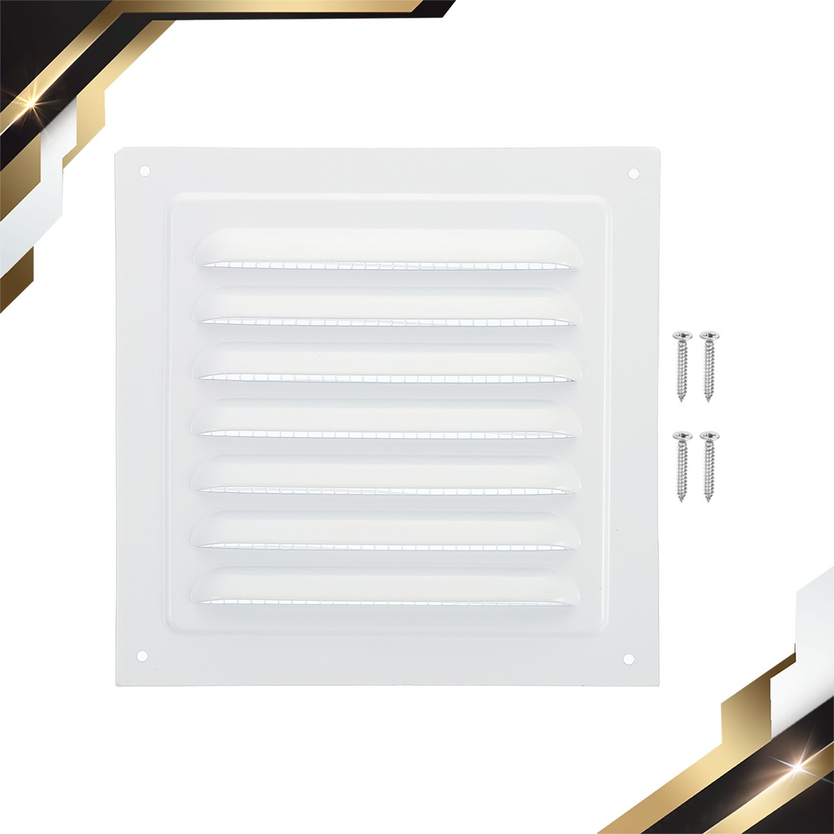 6"x6" Aluminum Gable Vent Exterior Wall Outlet Vent Cover HVAC Air Grille Mesh
