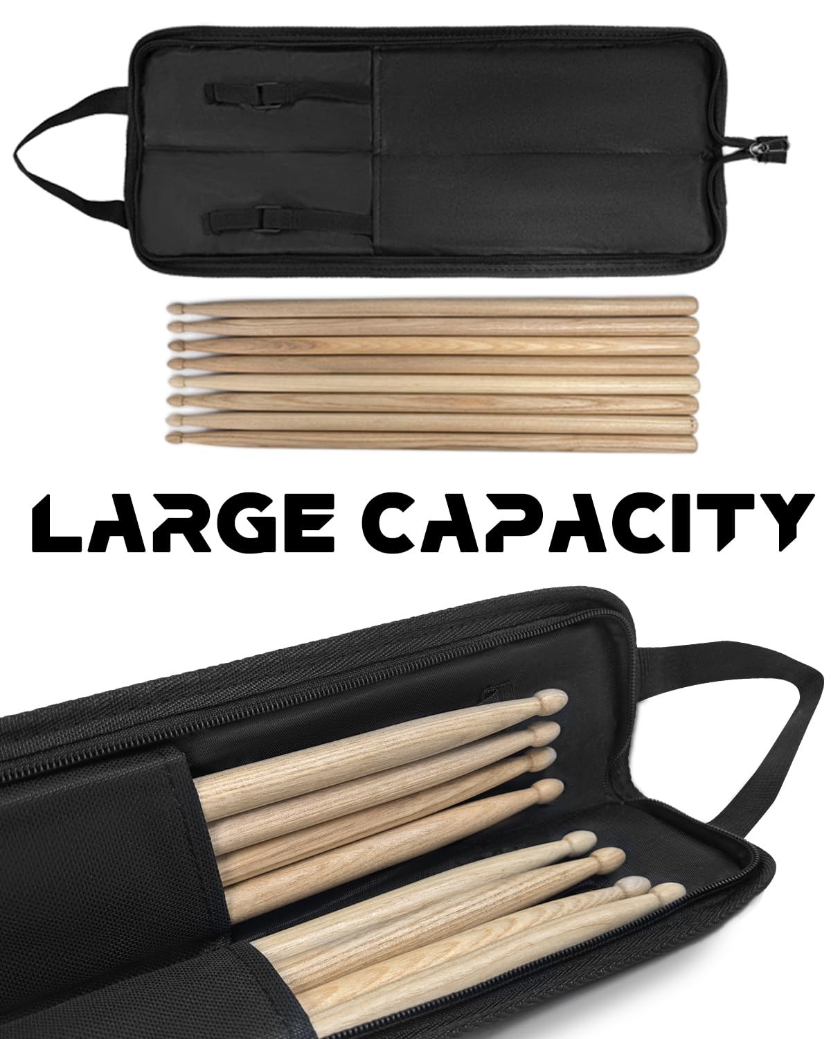 Black Small Drumstick Bag Hanging Storage Case Rack Bag For Percussion New IT