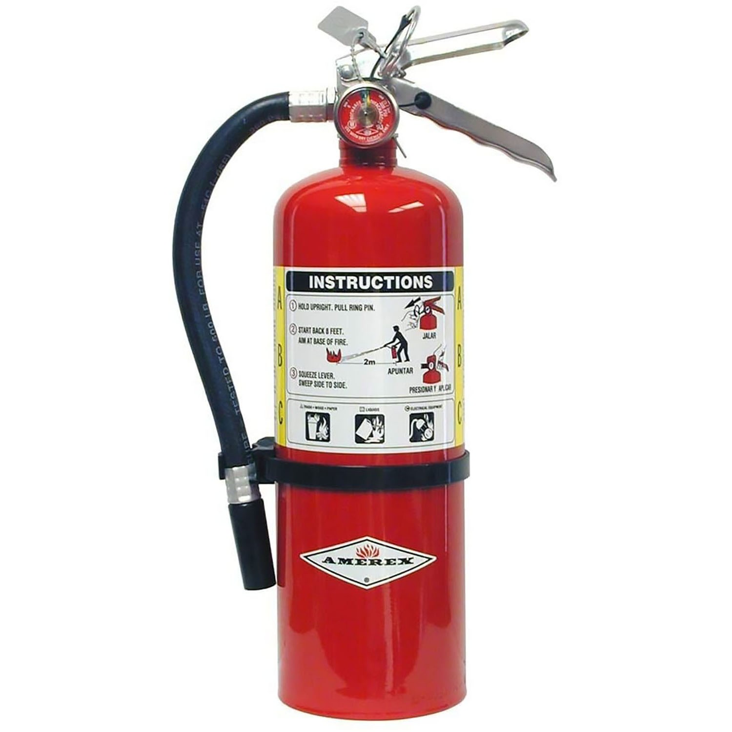 Amerex B402 5 lbs ABC Dry Chemical Fire Extinguisher with Wall Bracket