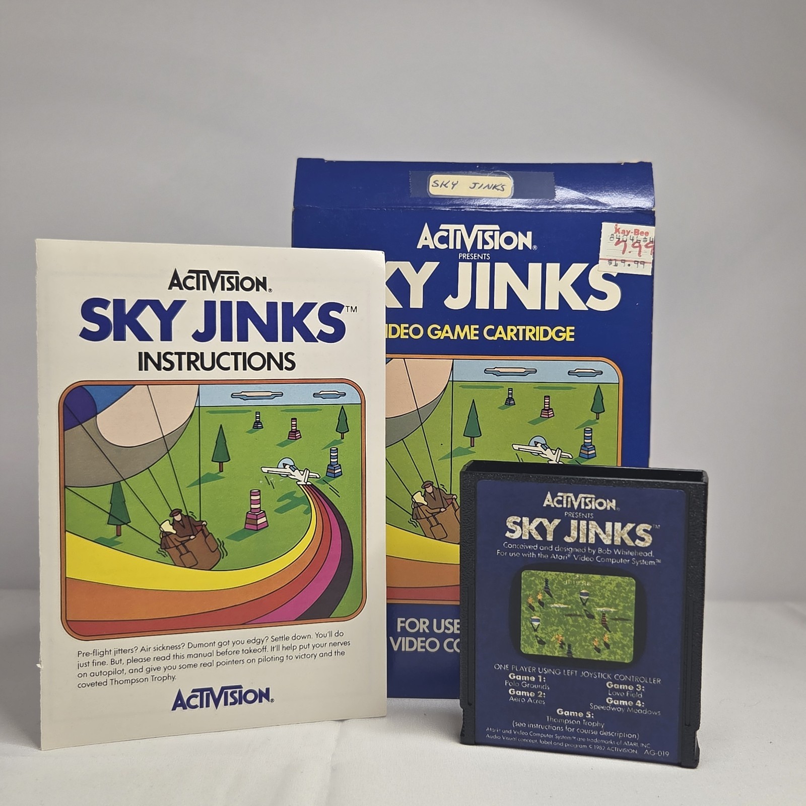 CIB Sky Jinks: Box, Cart, Manual,  1982 Activision Catalog and Warranty Card