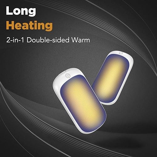 2 Pack Hand Warmers Rechargeable, Portable Electric White Black&White Black*2