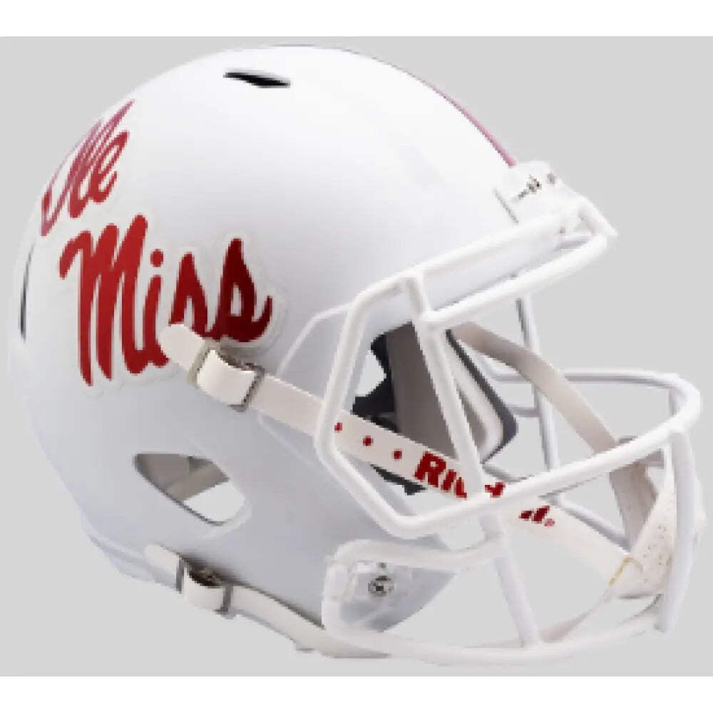 Mississippi (Ole Miss) Rebels Full Size Speed Replica Football Helmet Gloss Whit