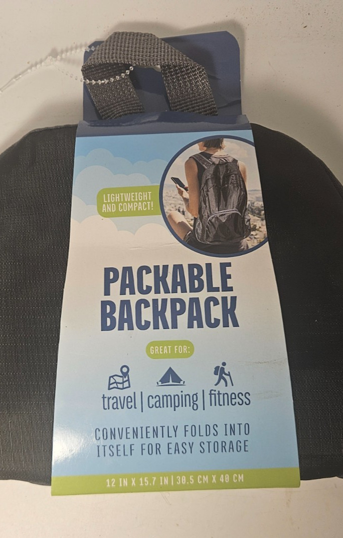 Lightweight Packable Foldable  Outdoor Folding Backpack Travel Hike Black