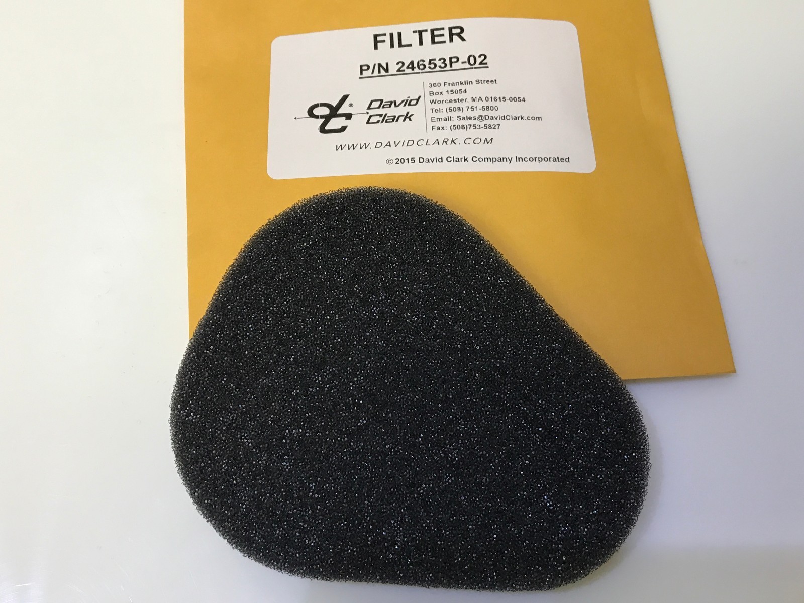 Original DAVID CLARK  Mic Shield Filter for Ramp Headsets, 1 ea. p/n 24653P-02