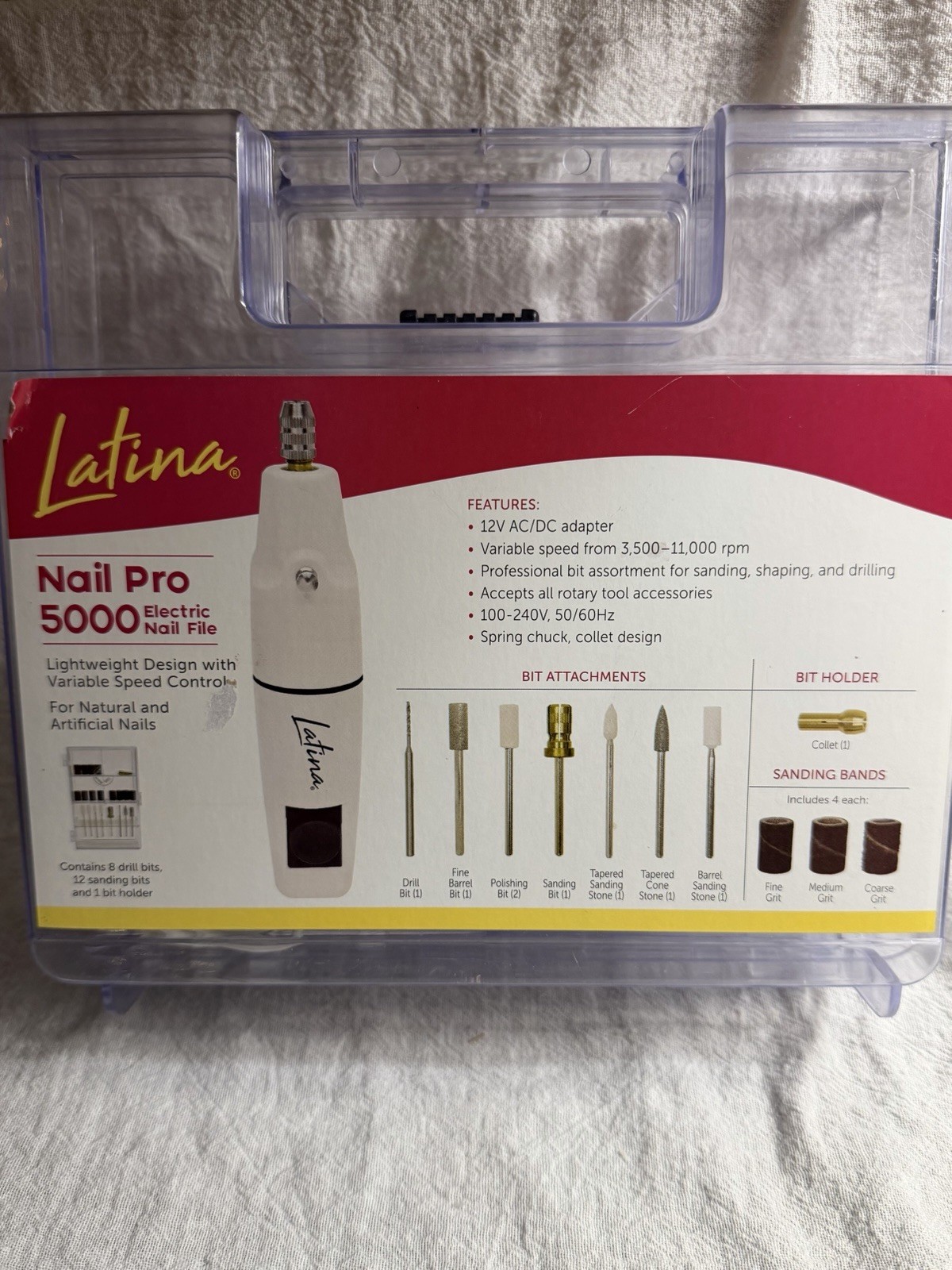 Latina Nail Pro 5000 Electric Nail File New In Box Free Shipping