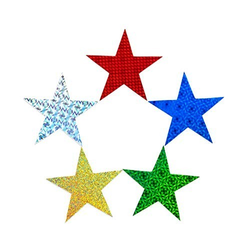 Hygloss Products Shape Cut-Outs, Sparkly Card Stock Stars Designs, 6-Inch, 10 P