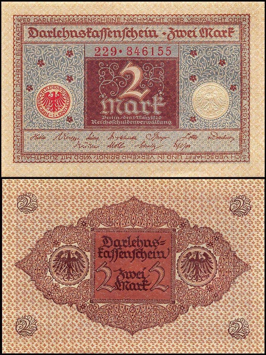 Germany 2 Mark, 1920, P-60, UNC