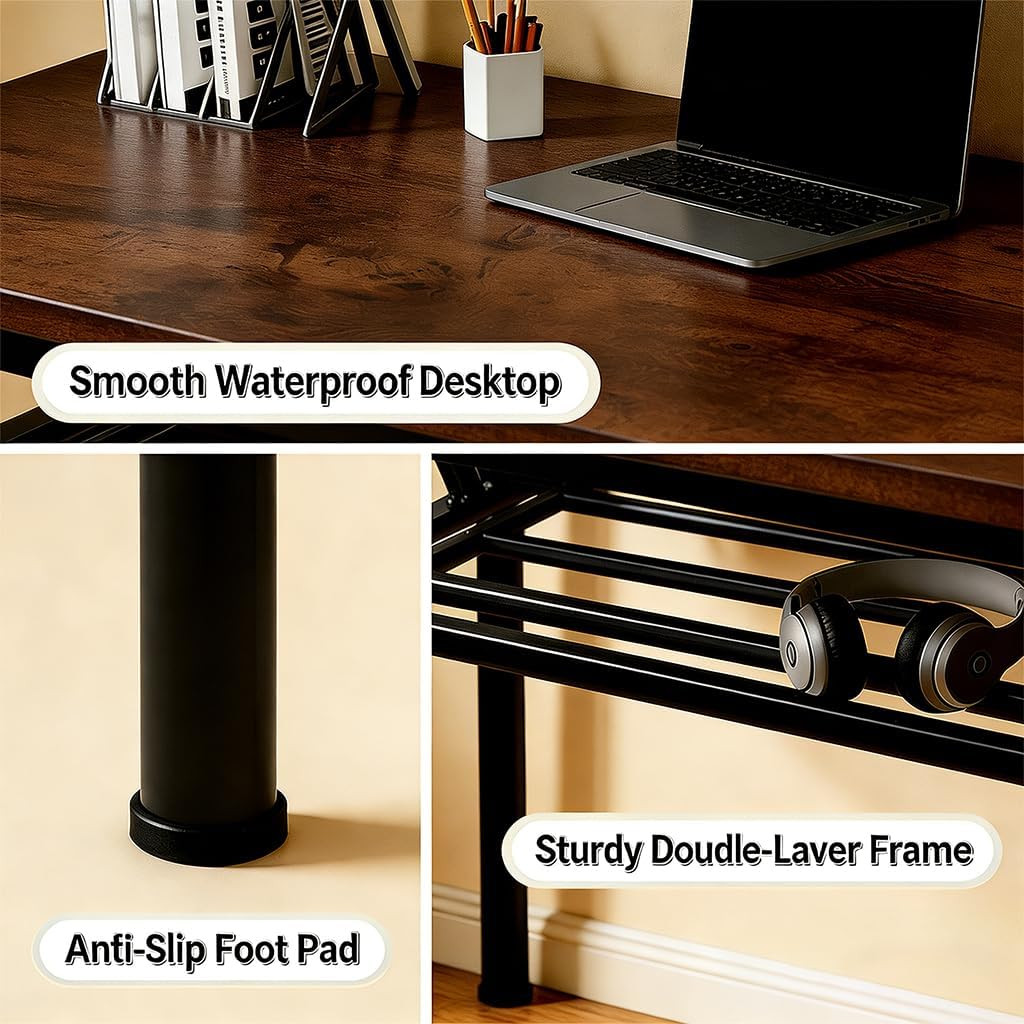 Folding Desk for Small Spaces, 39.4 Inch Foldable Computer Desk, No Assembly Req