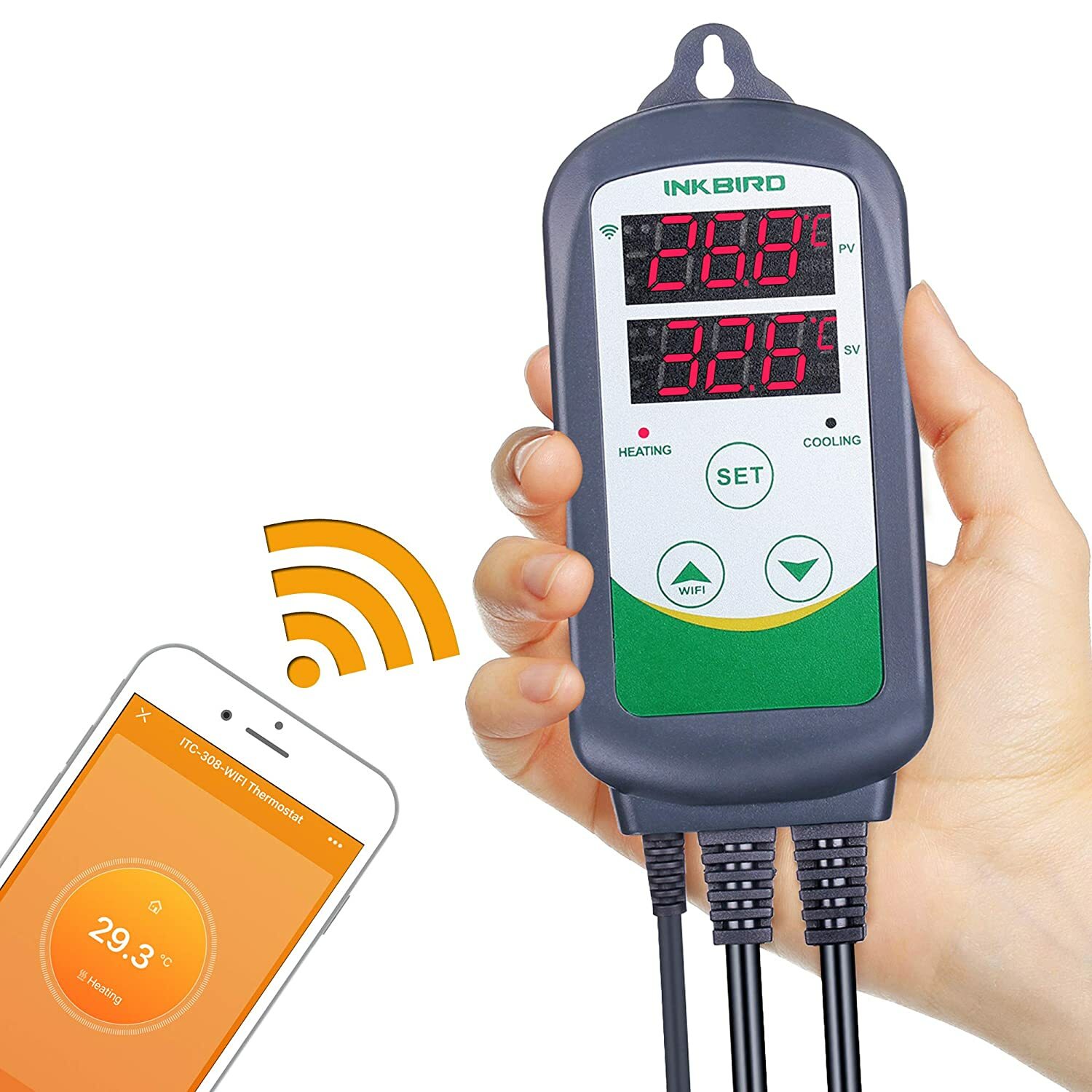 Inkbird ITC-308 WiFi Digital Thermostat Pre-Wired Temperature Controller Brewing