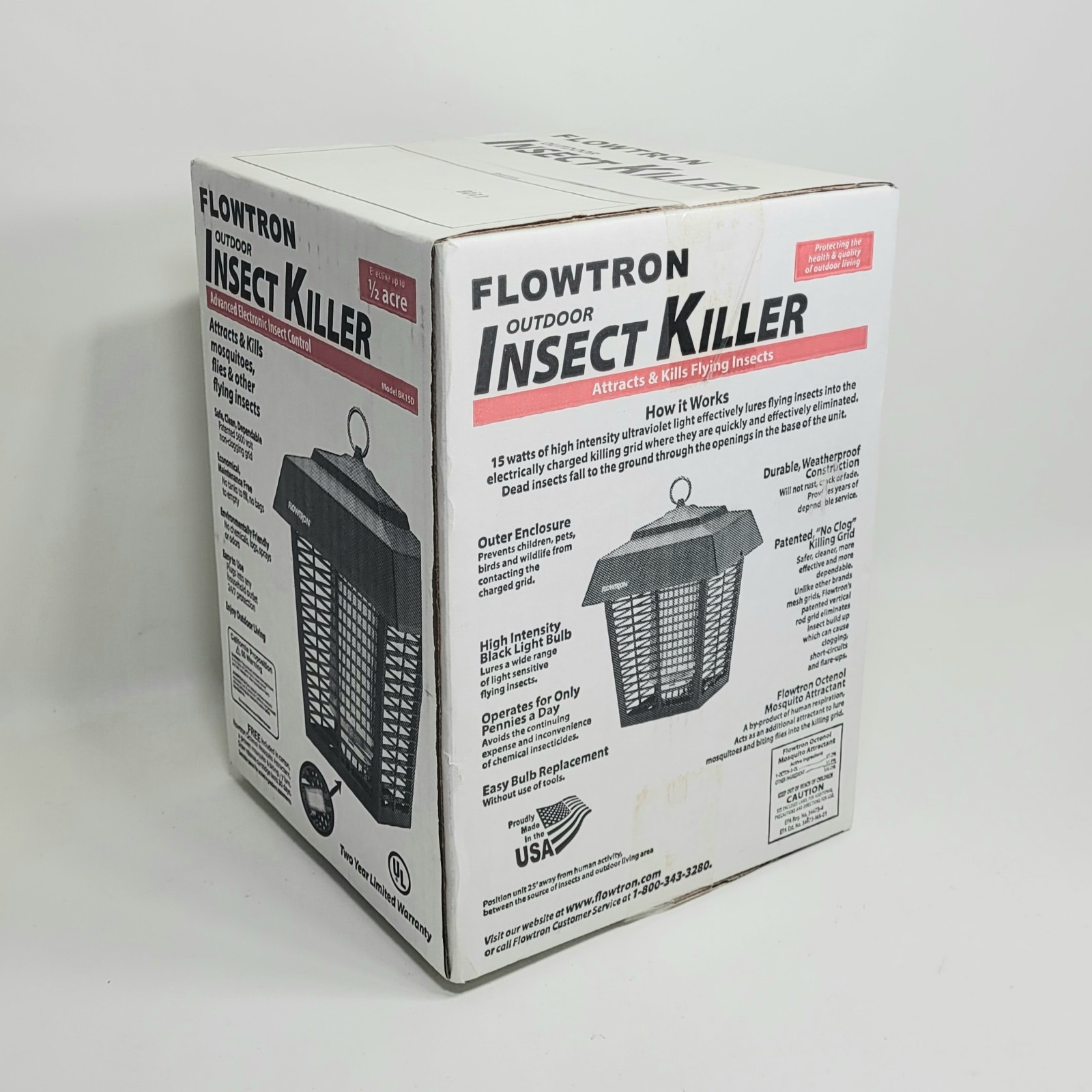 Flowtron Bug Zapper, 1/2 Acre Coverage & 5600V Killing Grid
