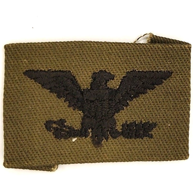US Army Colonel O‑6 Subdued OD Green Rank Patch TE 1‑3/4" × 1‑1/8"