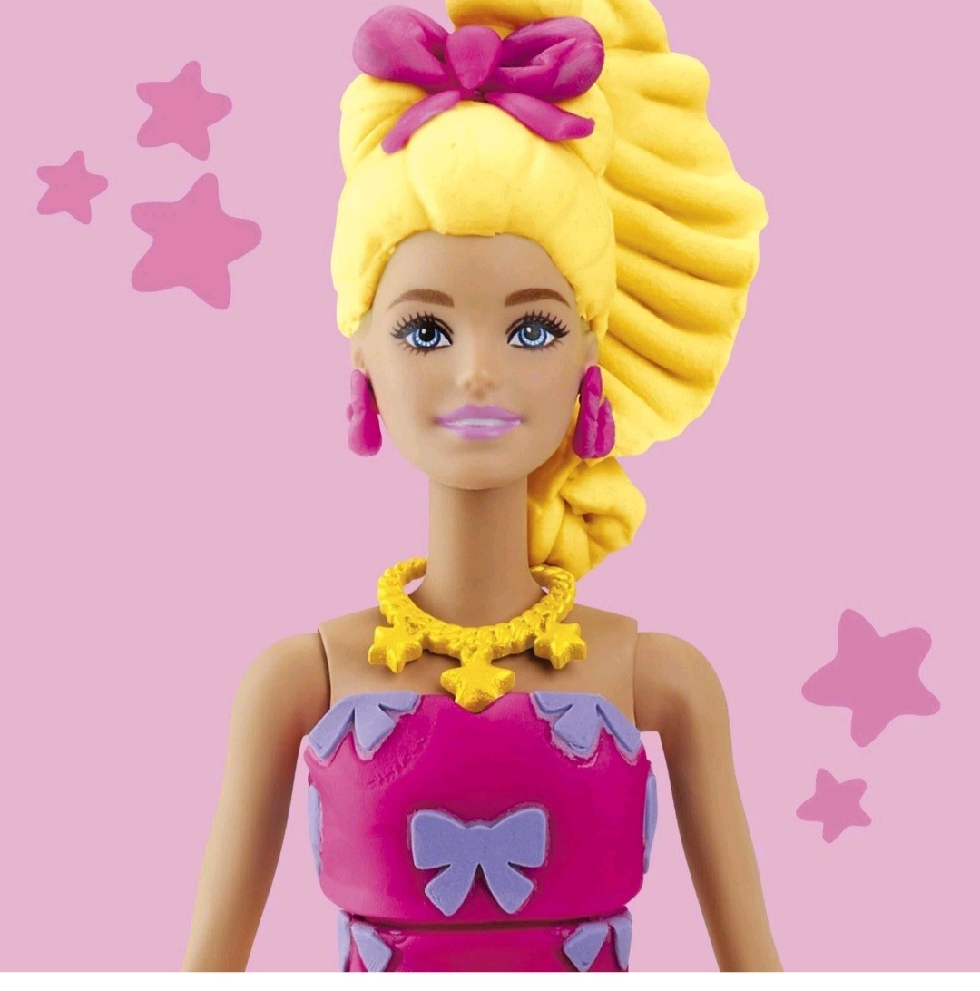 Play-Doh Barbie Ruffles and Bows Set, Make Doll Clothes with Modeling Compoun...