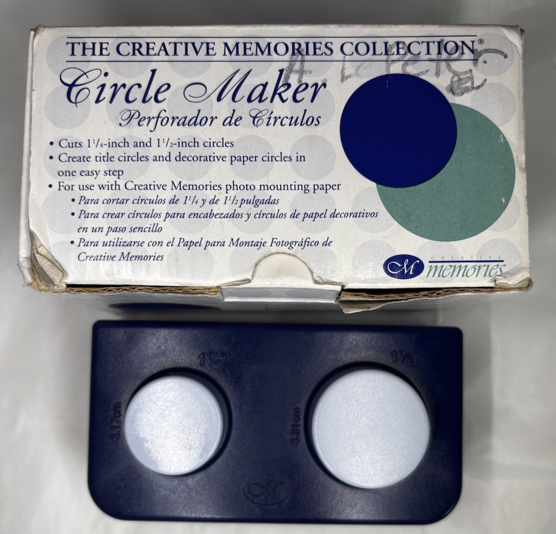 Creative Memories CIRCLE MAKER Paper D”Punch  1-1/2" & 1-1/4"
