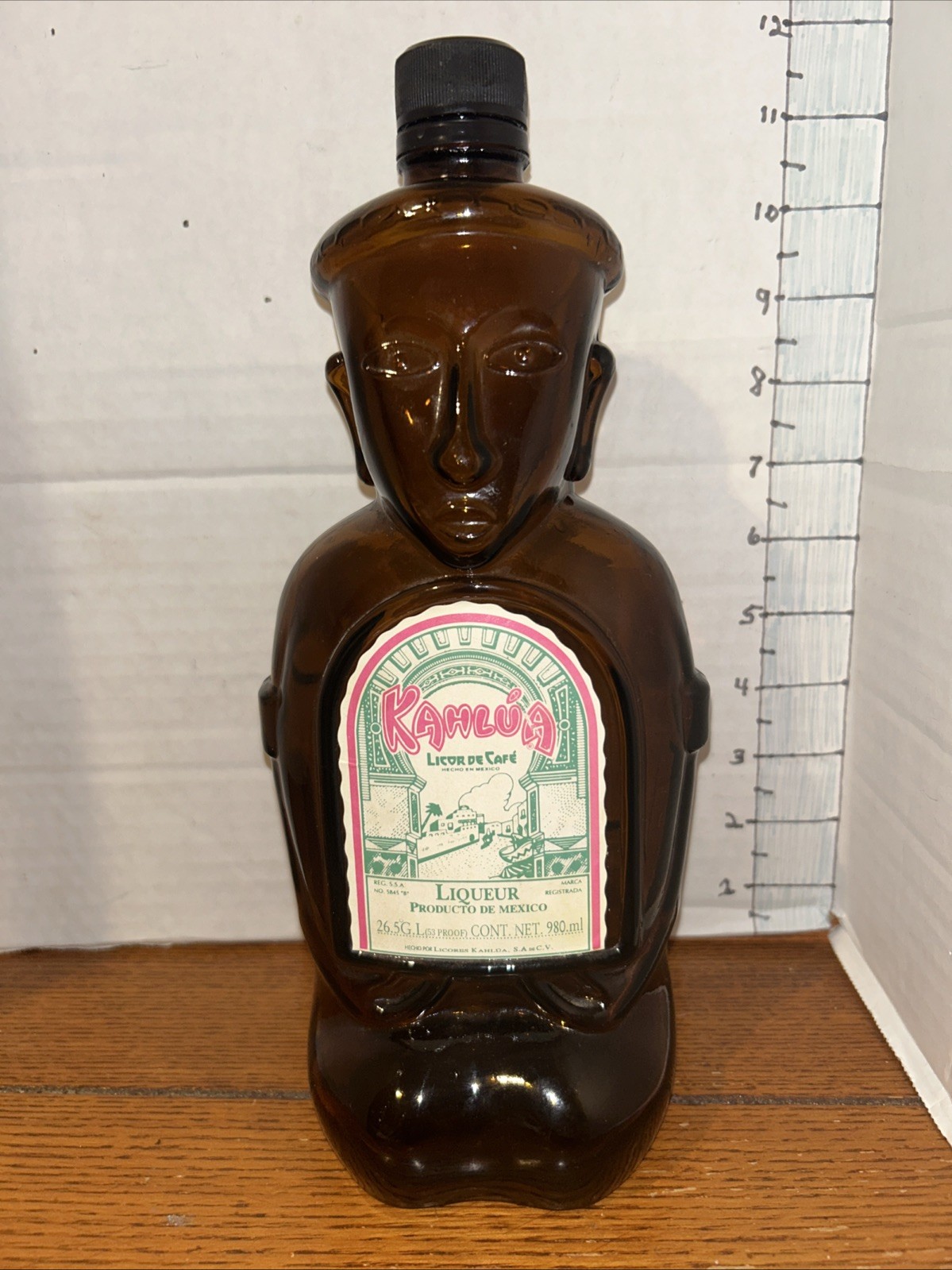 KAHLUA BOTTLE AZTEC HERITAGE EDITION DISCONTINUED MADE IN MEXICO -Empty