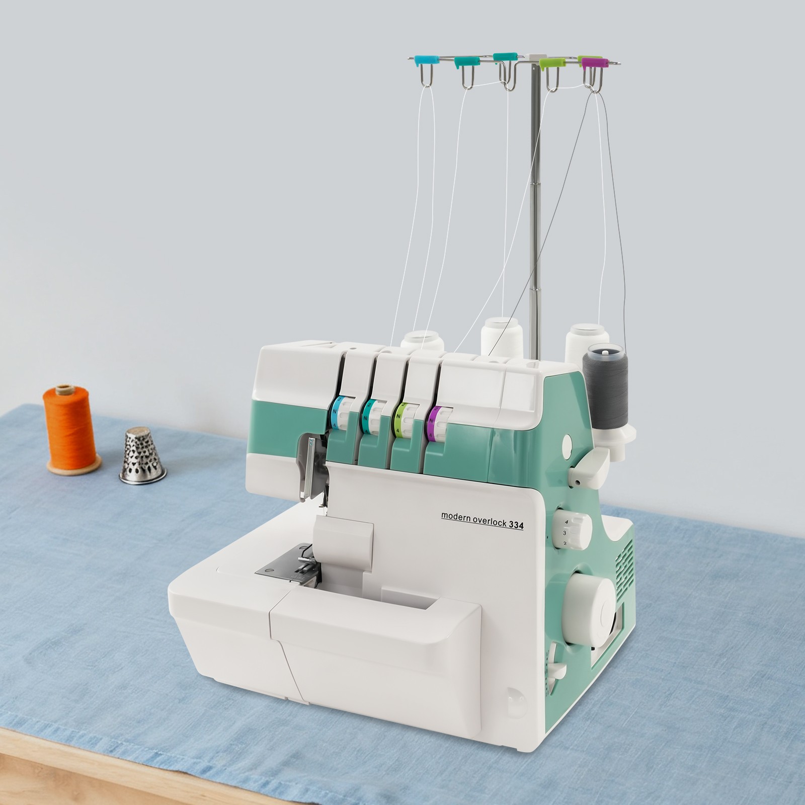 Overlock Sewing Machine with LED Light 1200 Stitches/Minute Serger Electric 91W