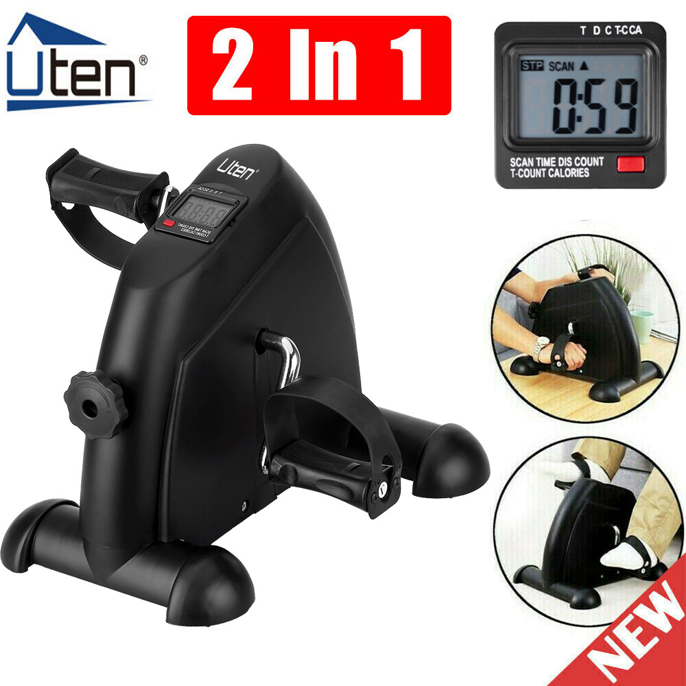 Uten Mini Pedal Exercise Bike Resistance Leg/Arm Rehab Trainer W/ LCD Gym Office