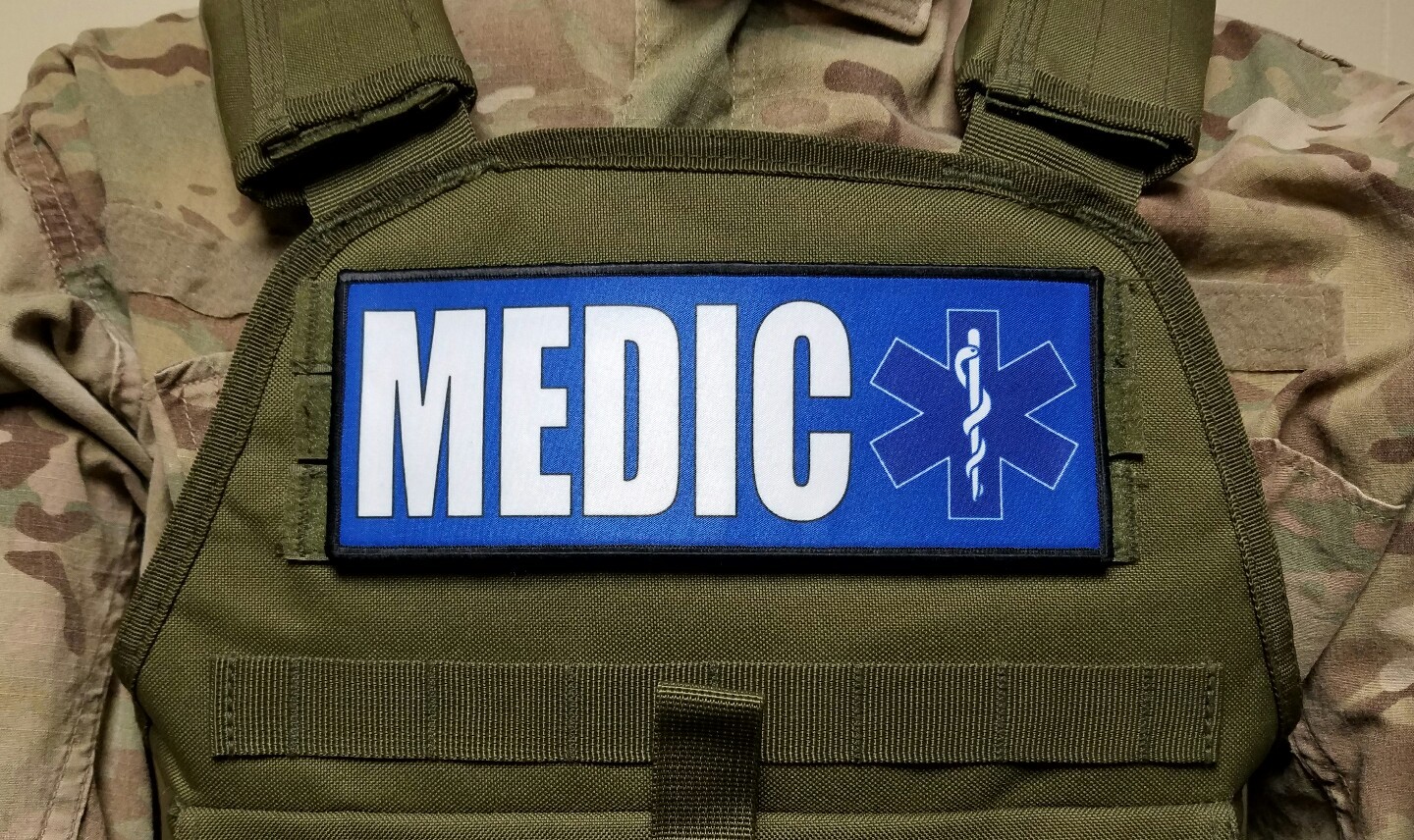 3x8" MEDIC Blue EMT EMS Patch for Plate Carrier or Chest Rig Ambulance