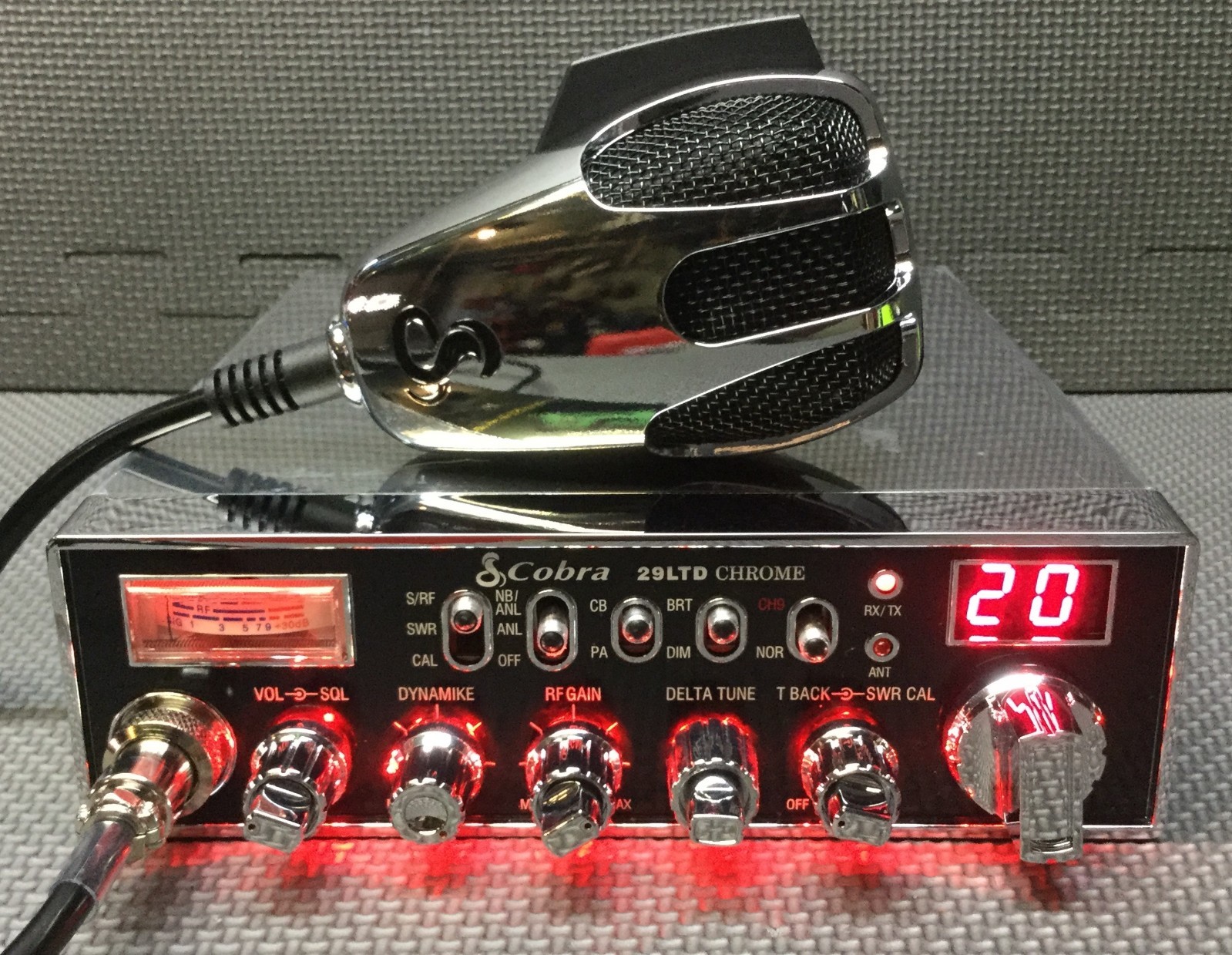 Cobra 29 Chrome - Red Light edition - PERFORMANCE TUNE + RECEIVE ENHANCE + ECHO