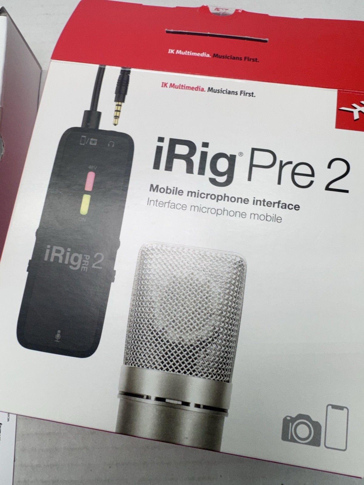 Audio interface - iRig Pre 2 48V phantom power, XLR, 3.5mm TRRS jack #3033