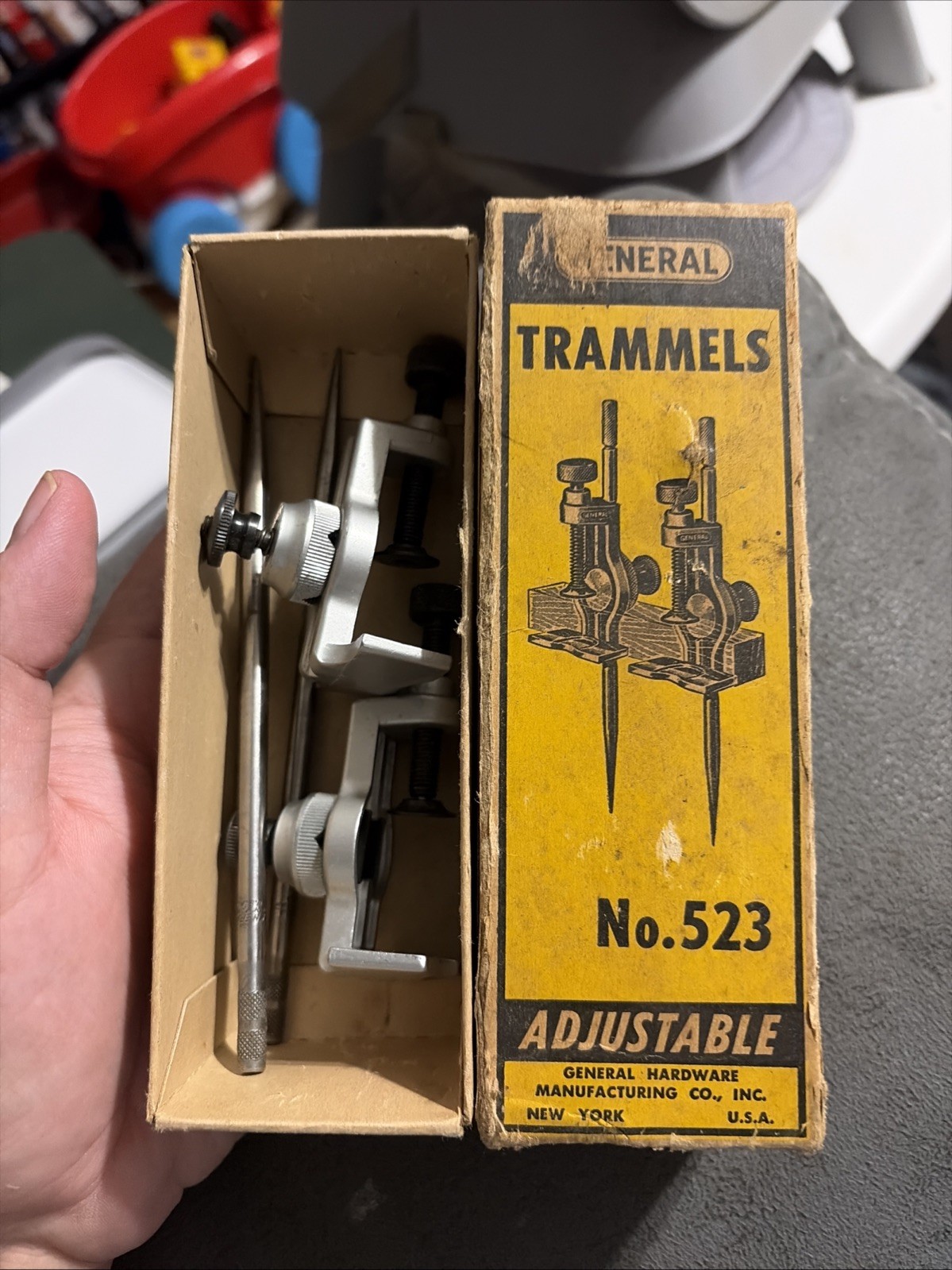 General No. 523 Adjustable Metal Trammels Manual Measuring Tool Vintage