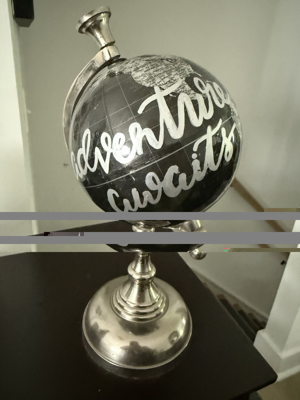 Adventure Awaits Globe, Approx 10” High