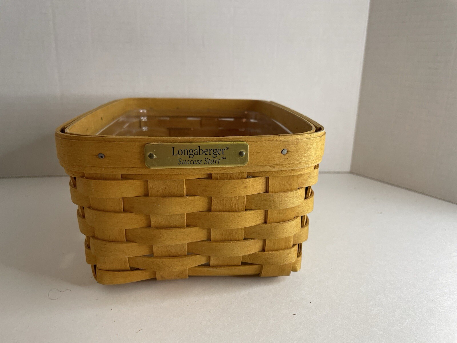 Longaberger 2000  Address Success Start  Basket  And Protector Set EUC