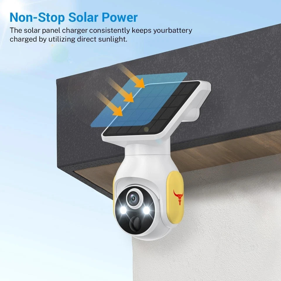 1080P Security Camera Wireless Solar Panel, Smart AI Human Detection,2-Way Audio