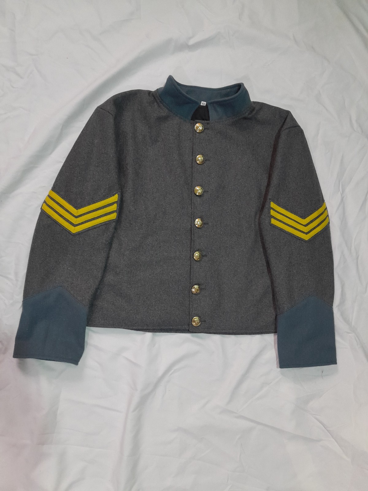 civilwar confederate grey shell jacket  with chevron all sizes available