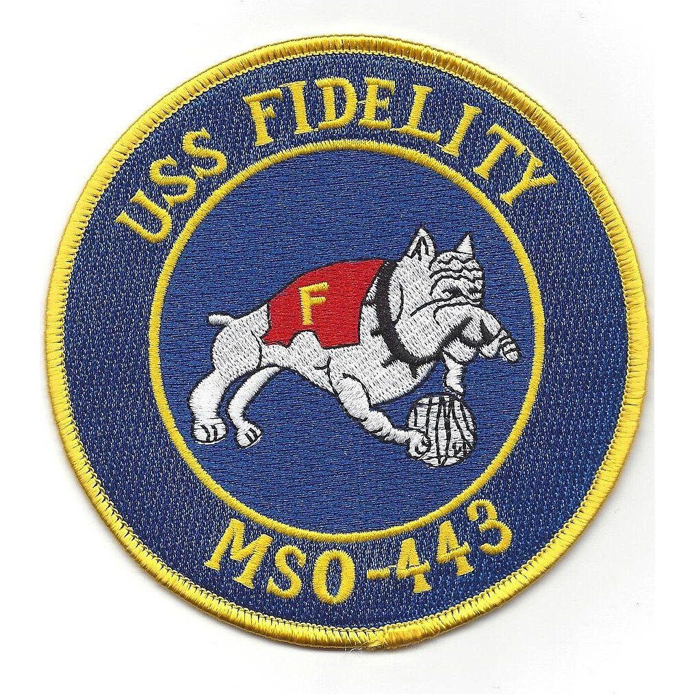 USS Fidelity MSO-443 Minesweeper Ship Patch