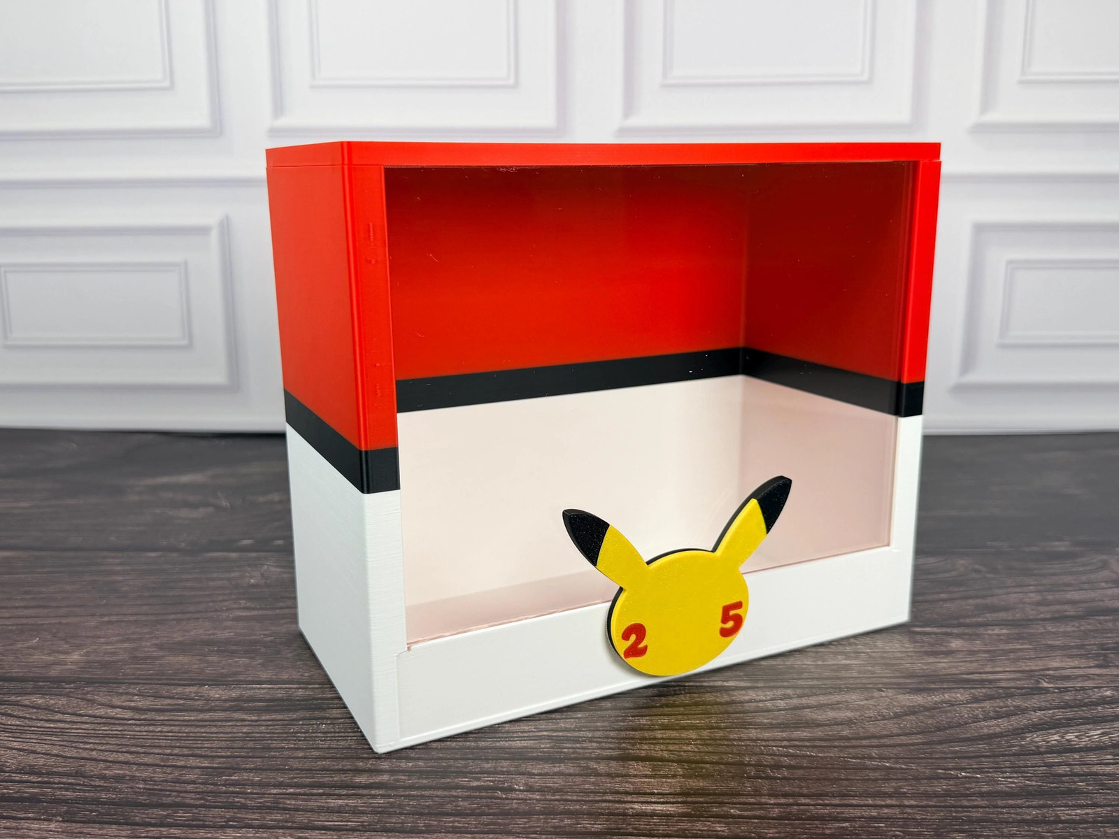 25th Anniversary Pokemon ETB Display Case 3D Printed Magnetic Red White Black