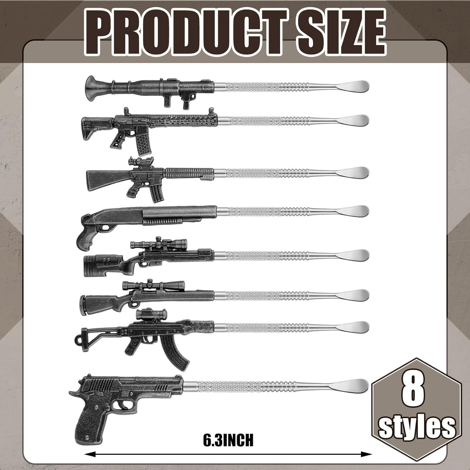 8 Pcs Wax Carving Tools Set 6.3 Inch Metal Gun Shape Wax Carving Tools Kit Stain