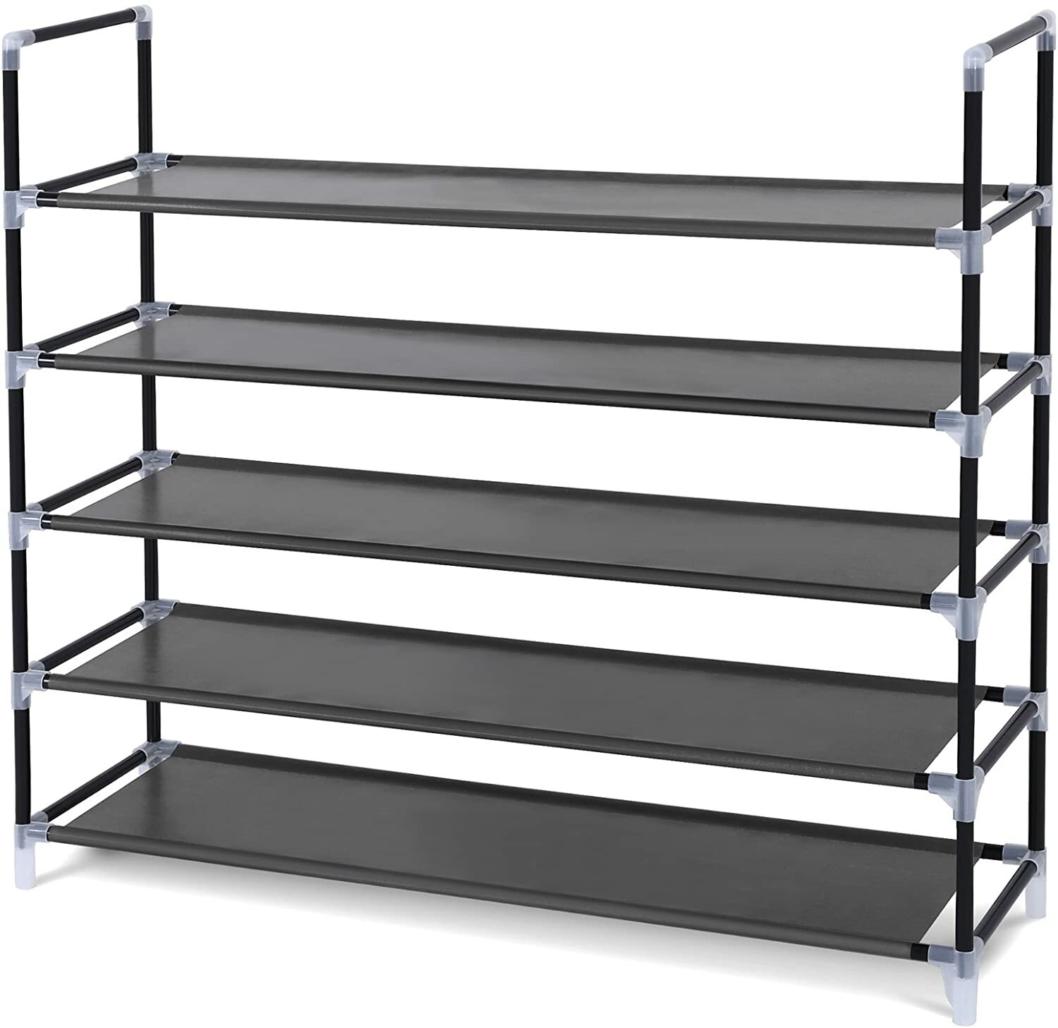 5-Tier Stackable Shoe Rack Fabric Shoe Shelf Storage Organizer for 25 Pairs Shoe