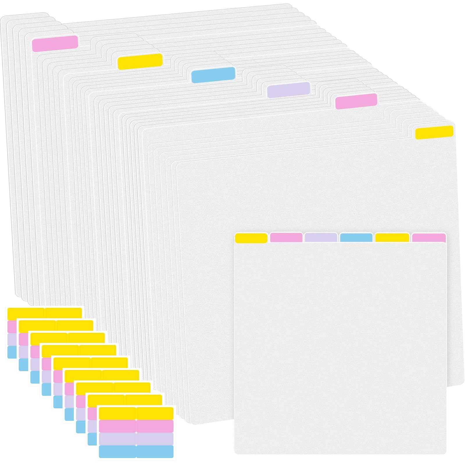 24 Pcs 12 x 12 Inch Scrapbook Paper Storage with 48/72 Sticky Index Tabs Pape...