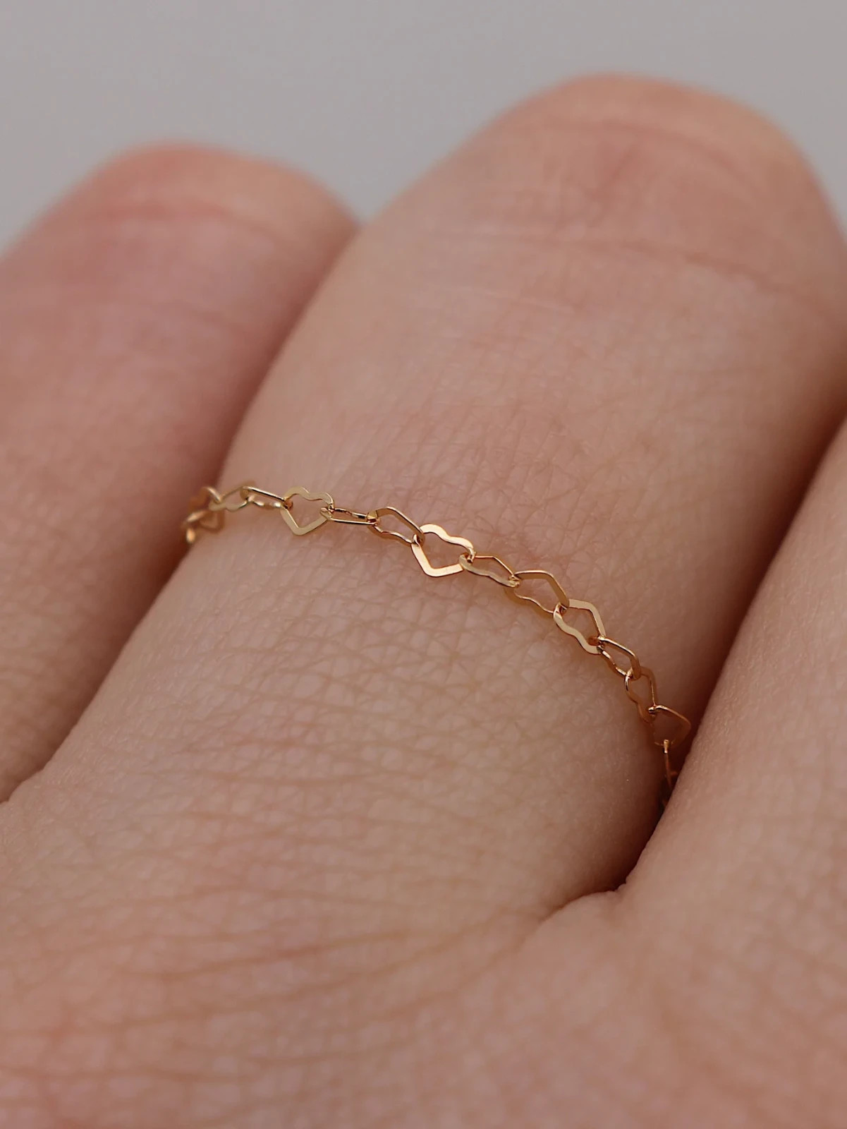 Gold Heart Chain Ring | Everyday Ring