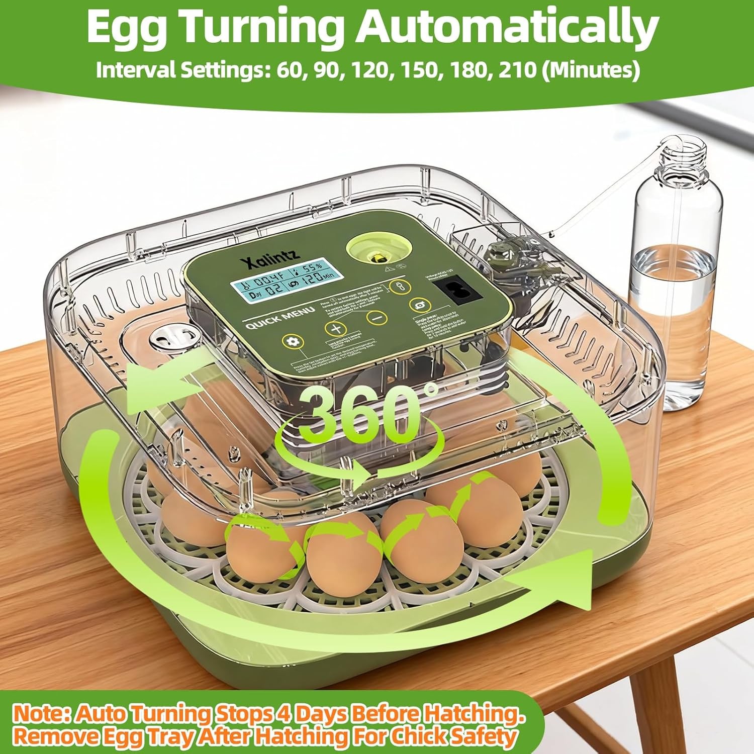 12 Egg Incubator for Hatching Eggs with Automatic Turning,Temperature & Humidity