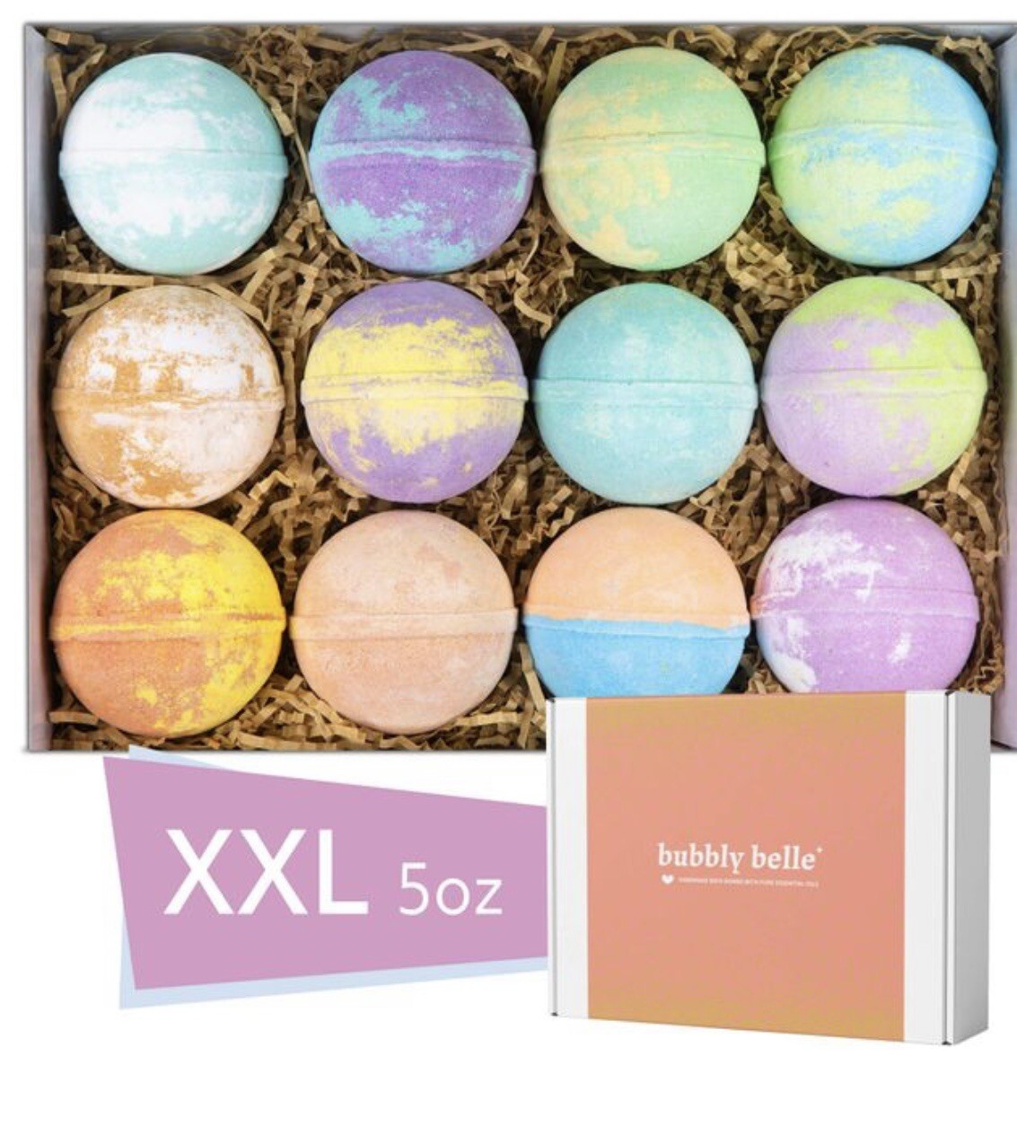 Huge bath bombs bubbly belle 12 per box gift box