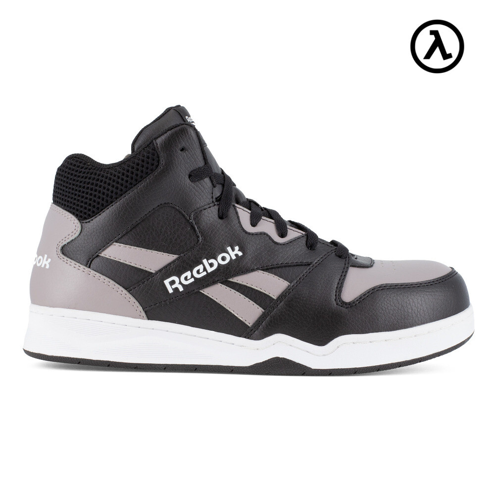 REEBOK BB4500 WORK MEN'S HIGH TOP SNEAKER GREY/BLACK BOOTS RB4131 - ALL SIZES