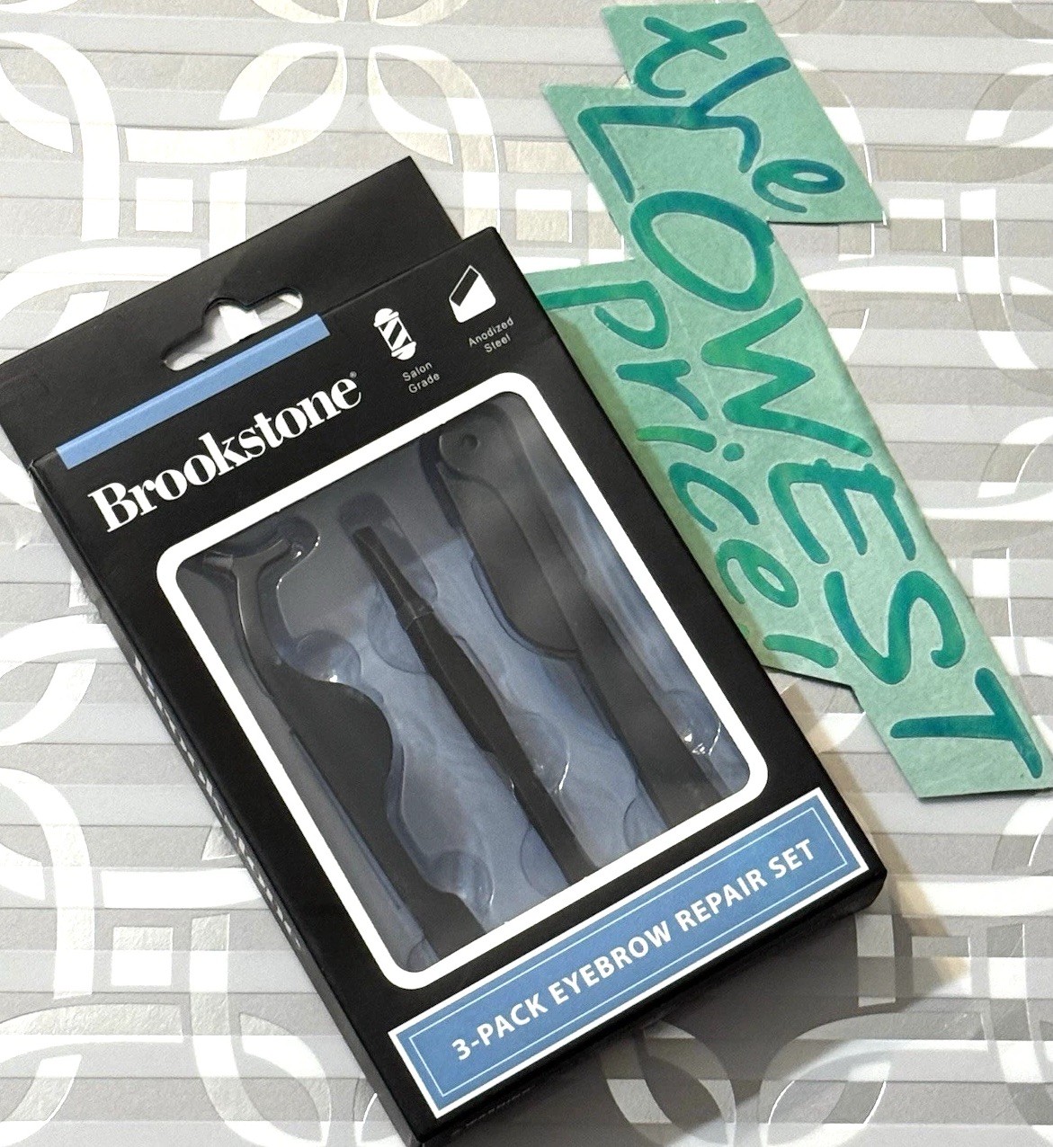 Brookstone 3 PACK EYEBROW REPAIR SET Medium Eyelash Curler Folding Trimmer *NIB