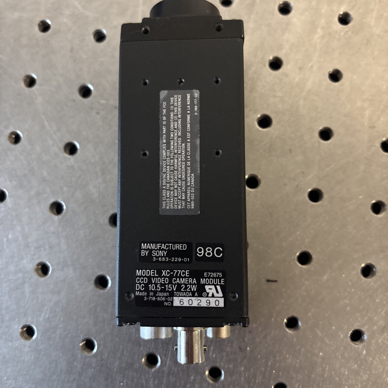 Sony XC-77CE CCD Camera Machine Vision Interferometer