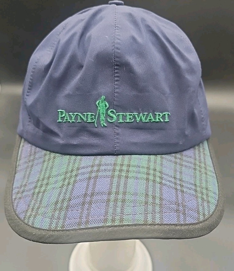 Payne Stewert Gore-Tex Strap Back Hat Rare Blue Tartan Euc Lightweight
