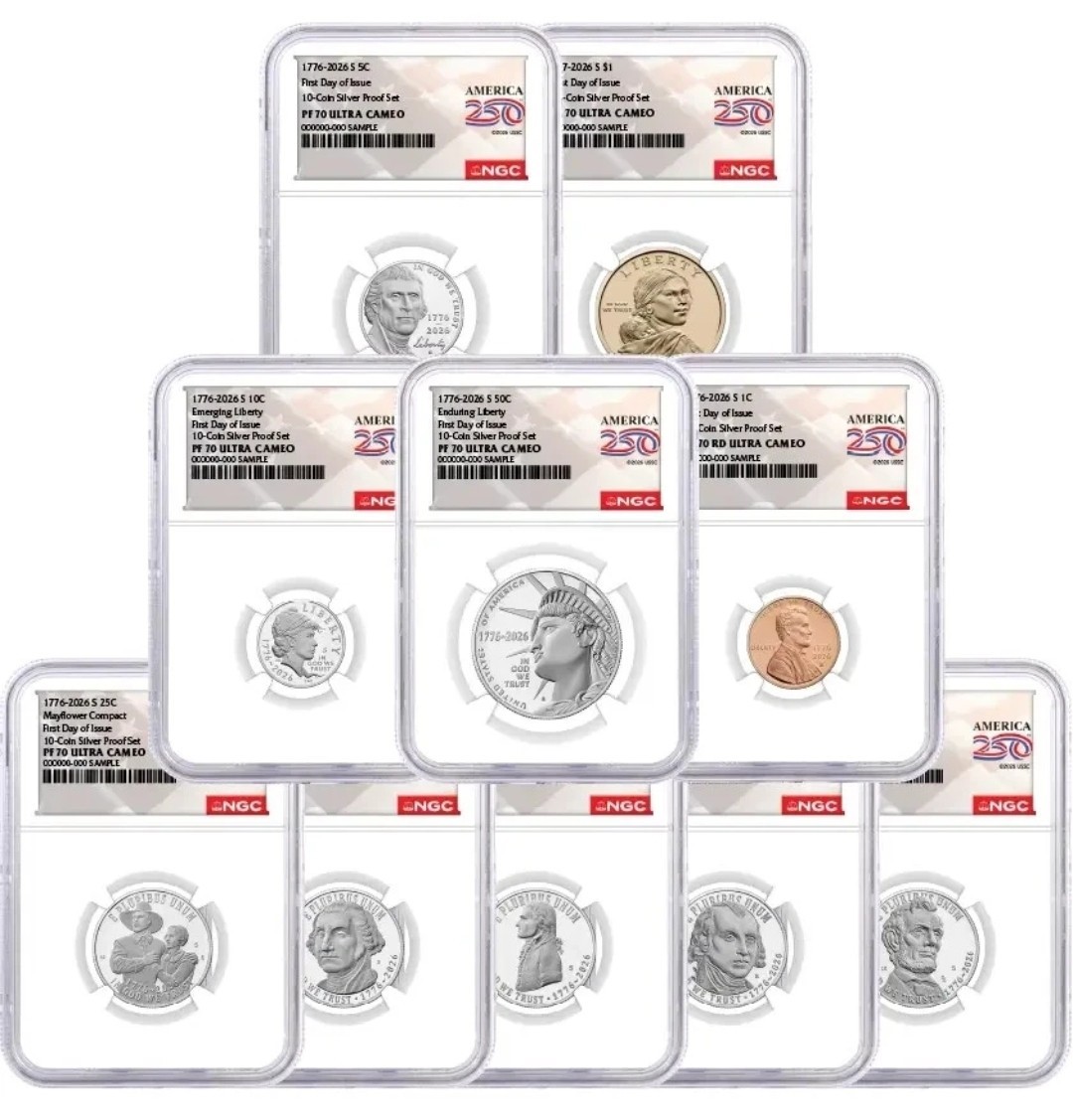 2026 S Silver Proof 10-Coin Set NGC PF70 UCAM First Day of Issue America 250