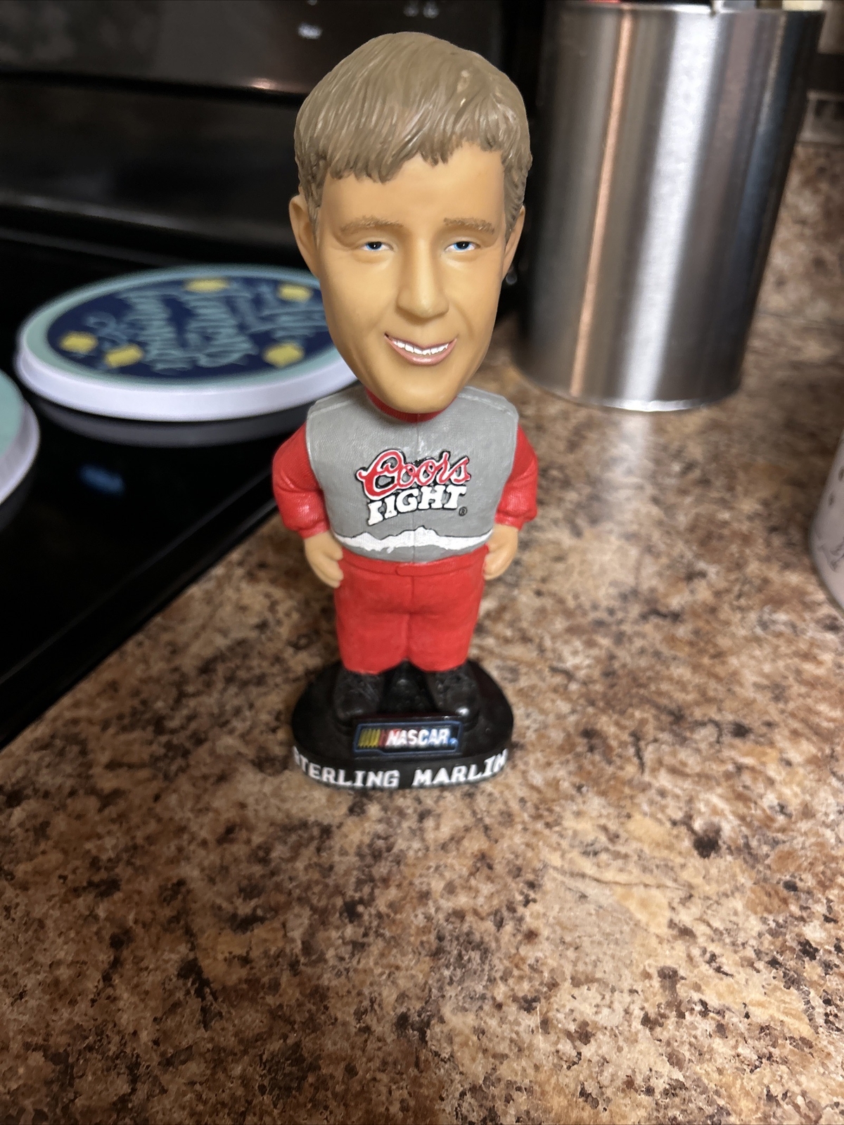 Vintage 2002 Sterling Marlin #40 Nascar Figure Bobble Dobbles Coors Light