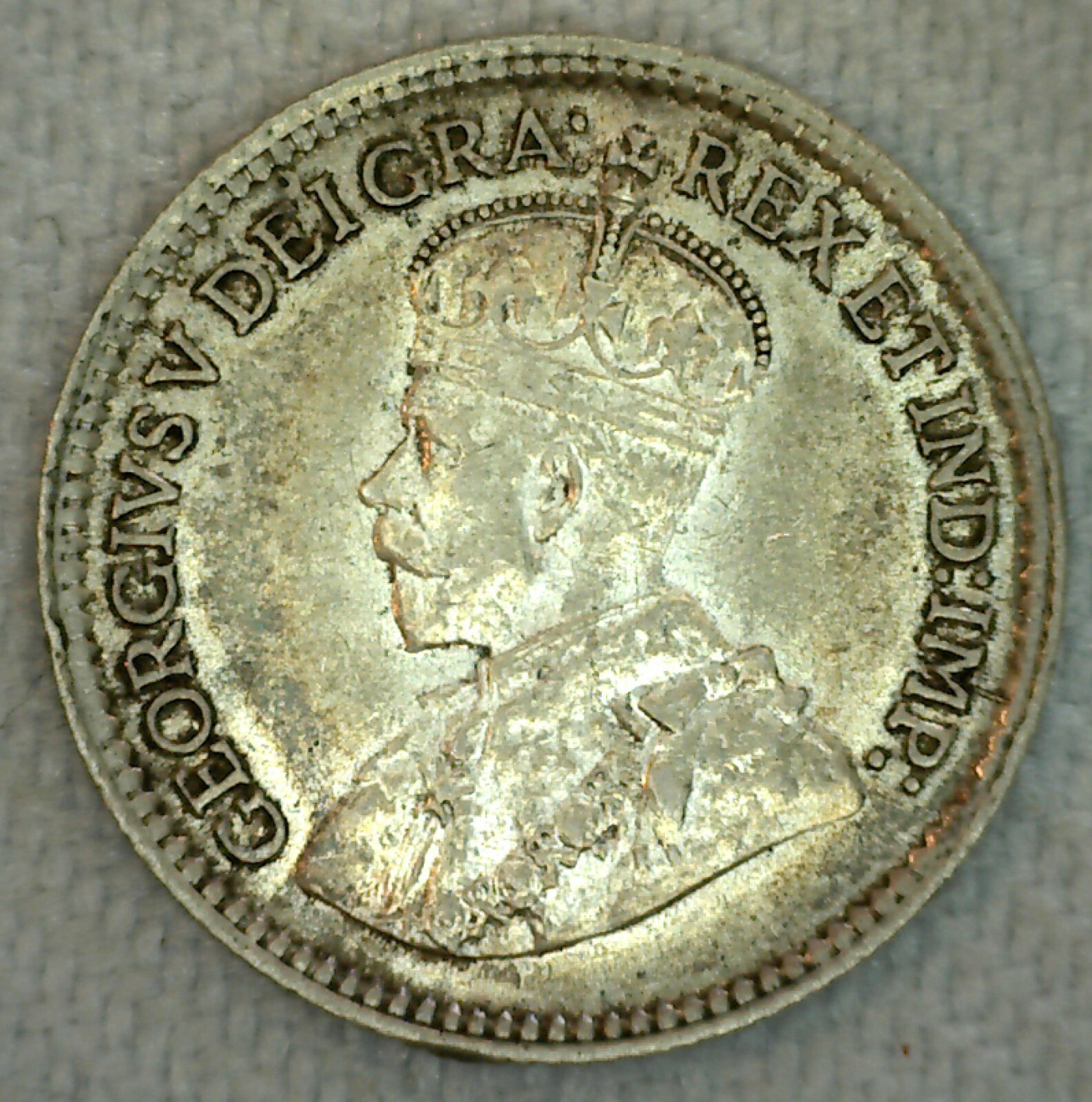 1917 Canada 5 Five Cent Coin Silver Almost Uncirculated