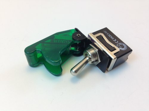 HD ON/OFF DPST 4P TOGGLE SWITCH 20 AMP 125VAC WITH COVER TRANSPARENT GREEN