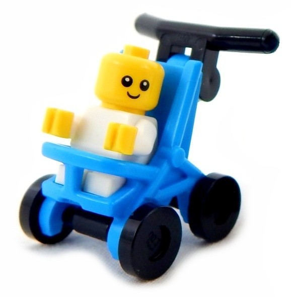 NEW LEGO BABY in STROLLER MINIFIG LOT minifigure city town figure white